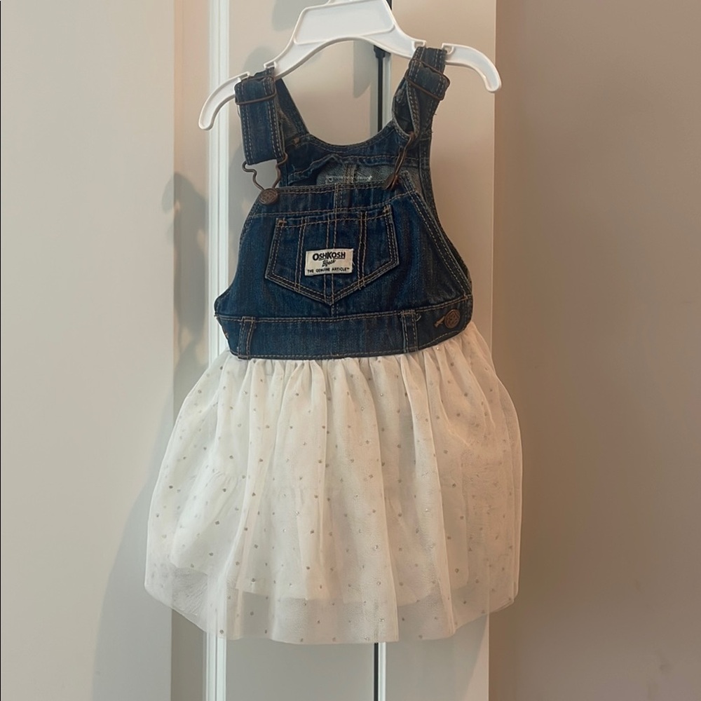 OshKosh B'gosh Denim and White Tulle Dress